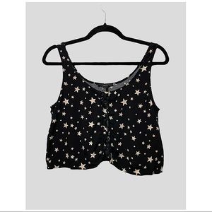 FOREVER 21 | STAR PRINT BOHO LATTICE CROPPED FESTIVAL TANK